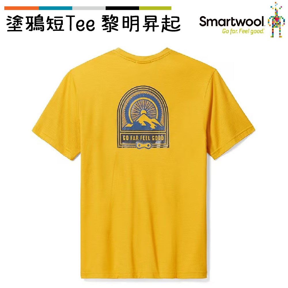 Smartwool 塗鴉短Tee/黎明昇起 蜂蜜黃 SW016987K11 美麗諾羊毛 T恤