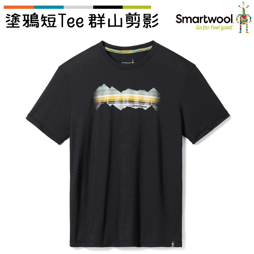 Smartwool 塗鴉短Tee/群山剪影 黑 SW016983001 美麗諾羊毛 T恤