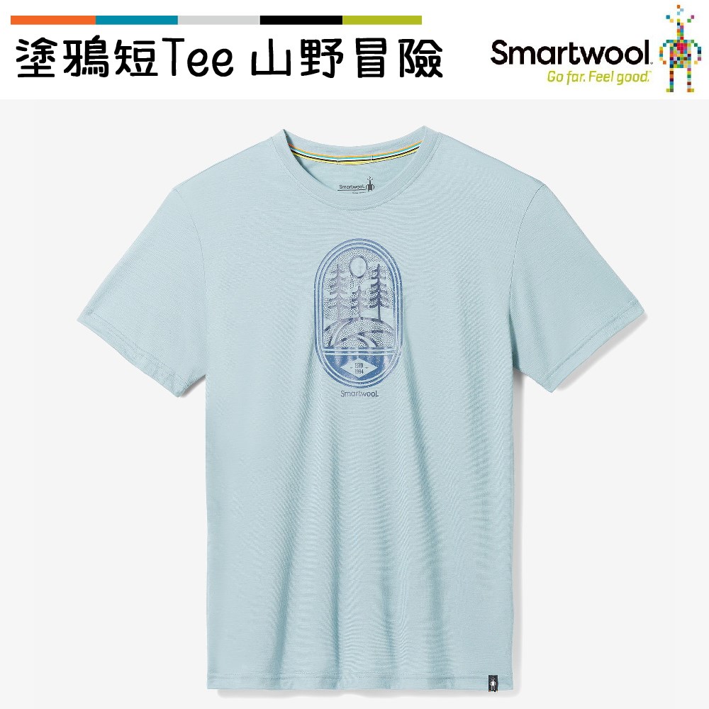 Smartwool 塗鴉短Tee/山野冒險 鉛灰 SW017074L42 美麗諾羊毛 T恤