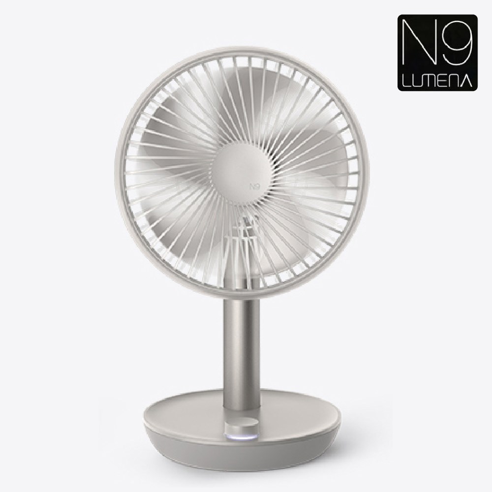 N9 LUMENA FAN STAND3 USB桌上型擺頭隨行風扇 玫瑰白/水泥灰 露營 小風扇