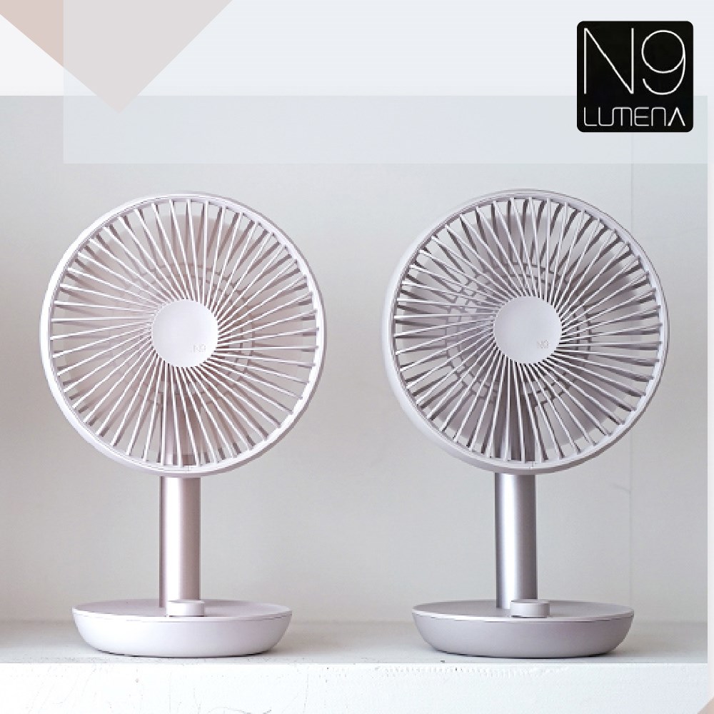 N9 LUMENA FAN STAND3 USB桌上型擺頭隨行風扇 玫瑰白/水泥灰 露營 小風扇