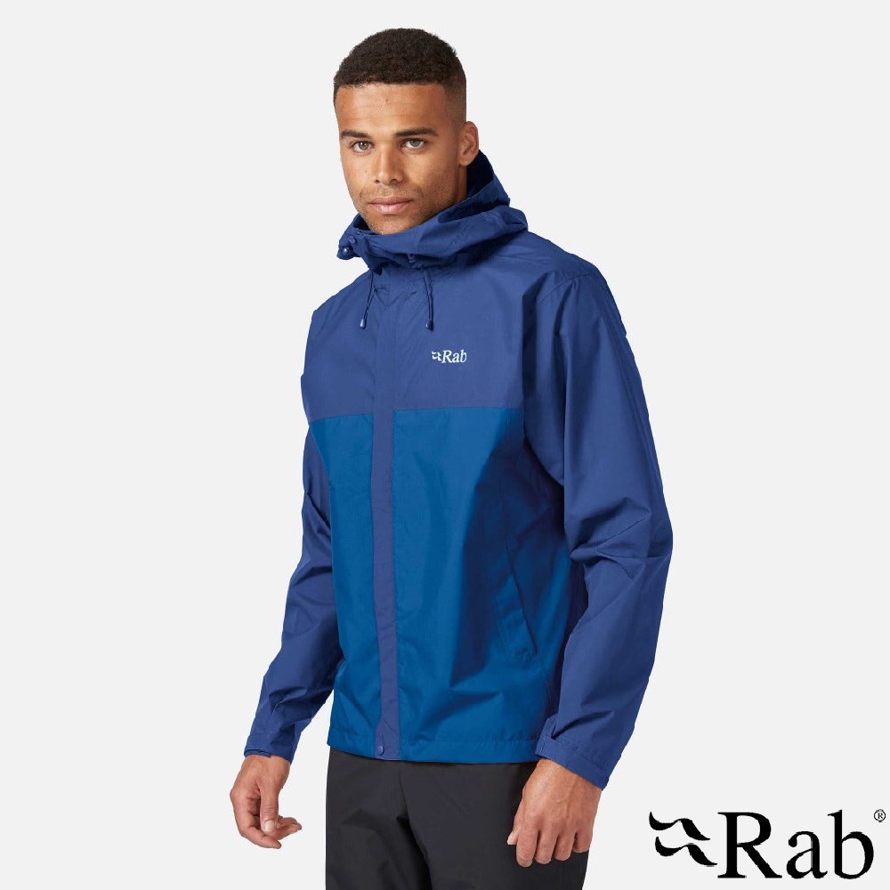 英國 RAB Downpour Eco Jacket 輕量 防風 防水 連帽外套 男款 夜落藍 QWG82 登山