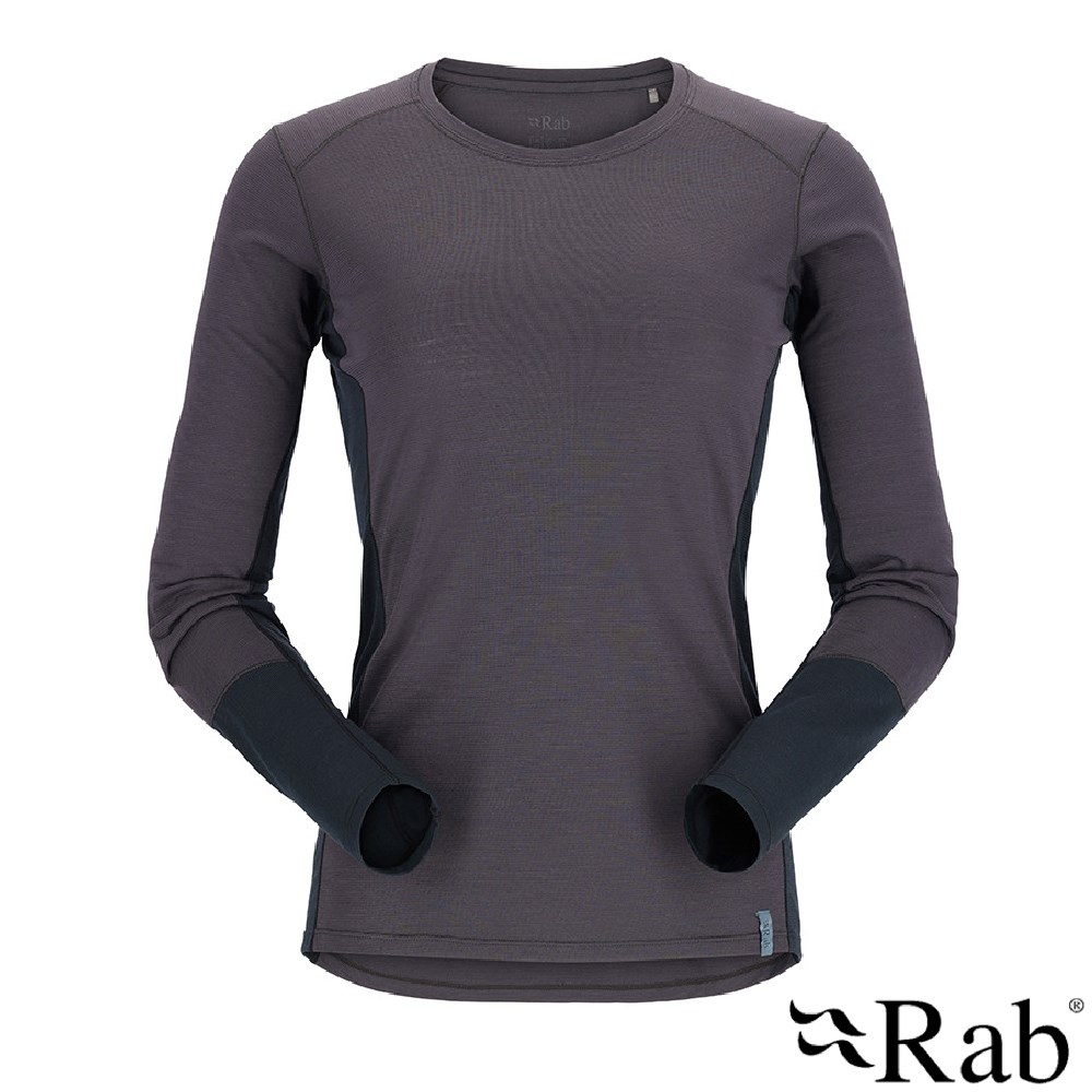 英國 RAB Syncrino Base LS Tee Wmns 羊毛混紡長袖排汗衣 女款 石墨灰 QBL33