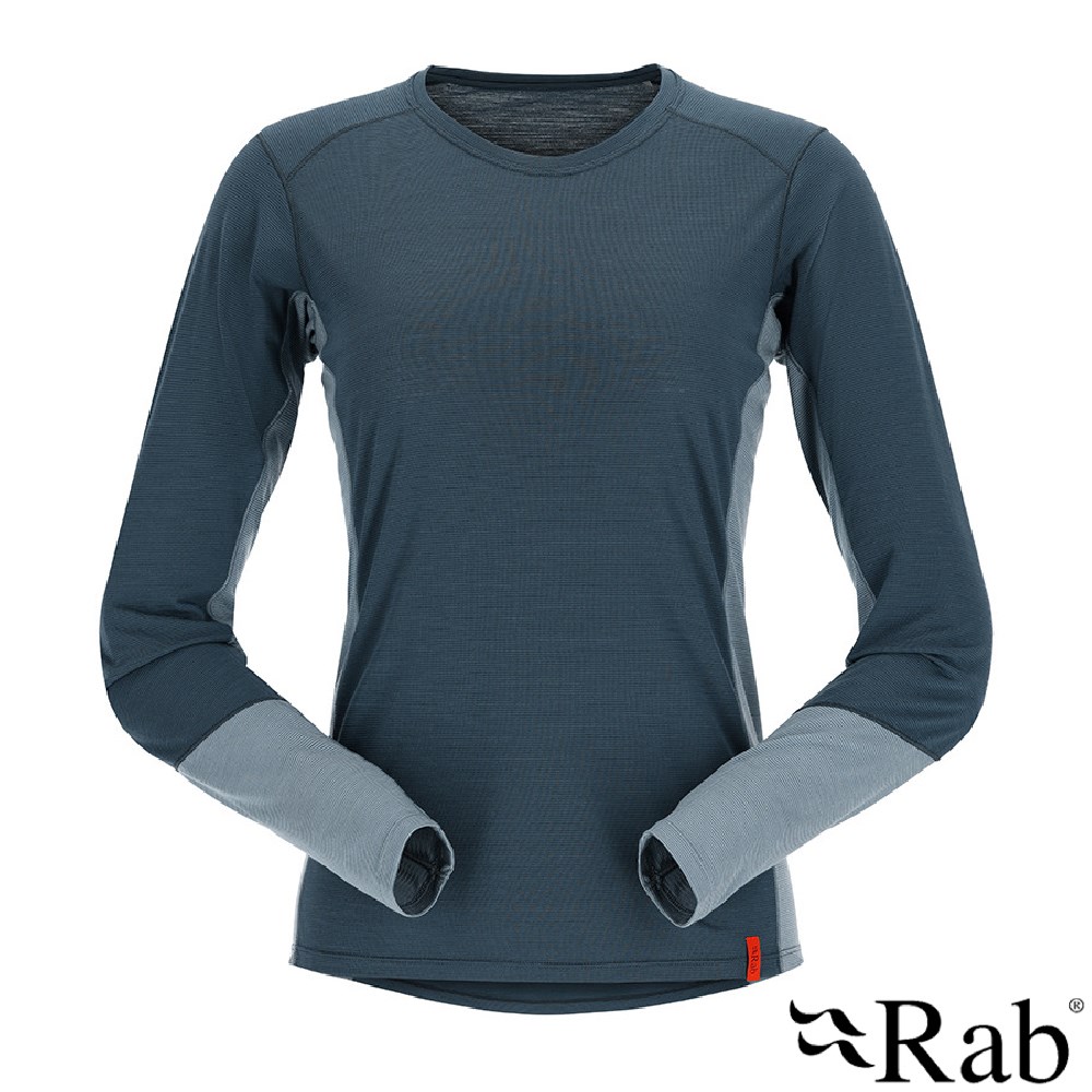 英國 RAB Syncrino Base LS Tee Wmns 羊毛混紡長袖排汗衣 女款 獵戶藍 QBL33
