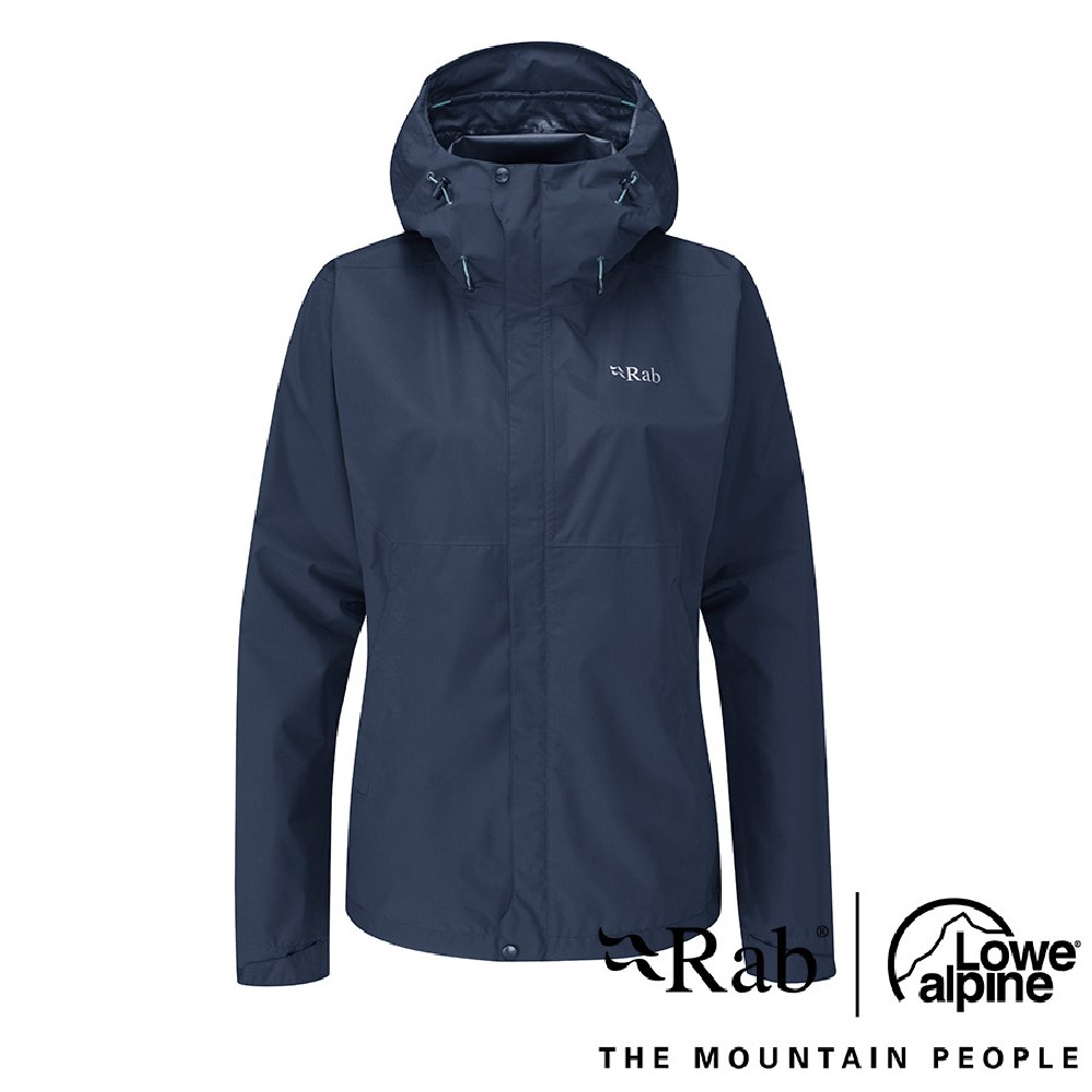英國 RAB Downpour Eco Jacket 輕量 防風 防水 連帽外套 女款 深墨藍 QWG83 登山