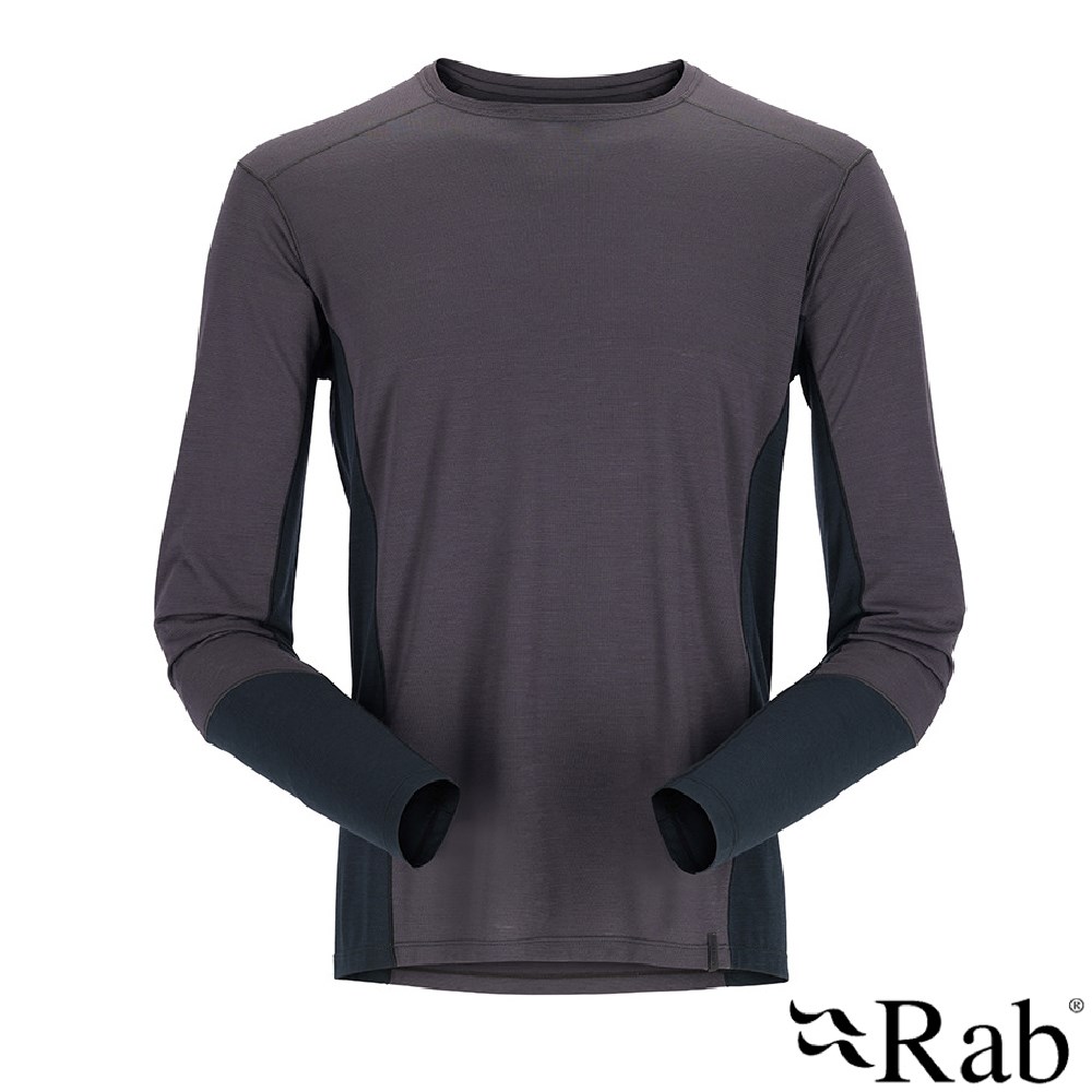 英國 RAB Syncrino Base LS Tee Wmns 羊毛混紡長袖排汗衣 男款 石墨灰 QBL32