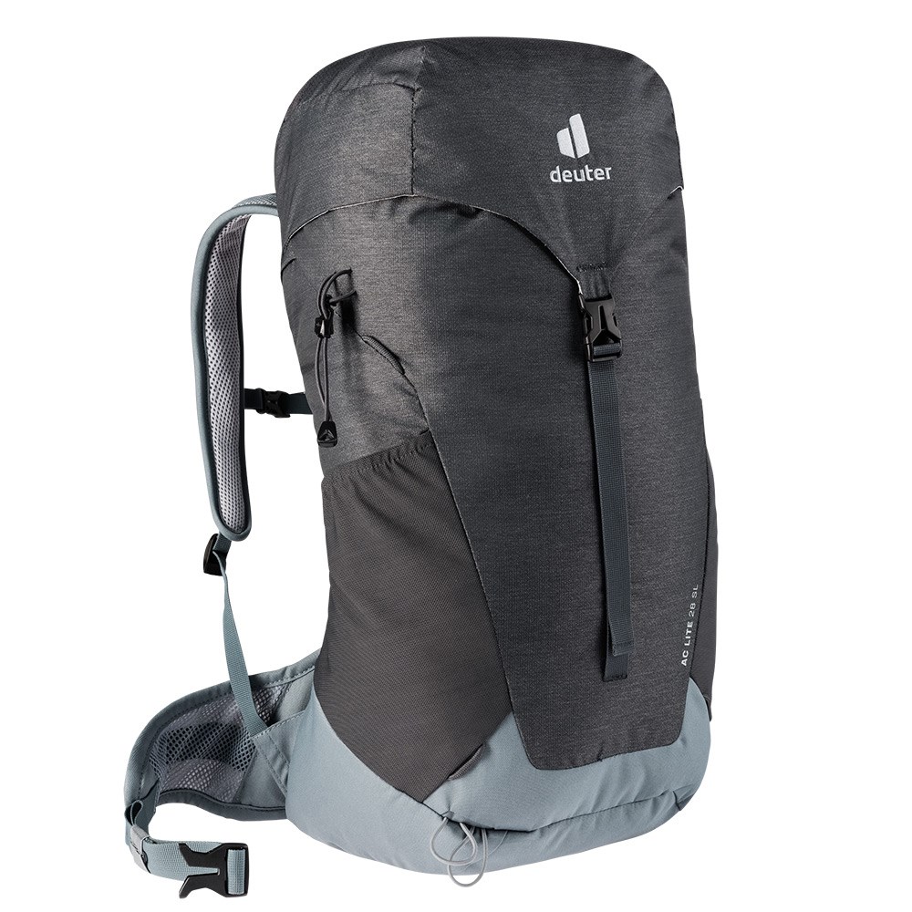 Deuter 女 AC LITE 28SL透氣網架背包 3420921 黑水藍 登山包 背包