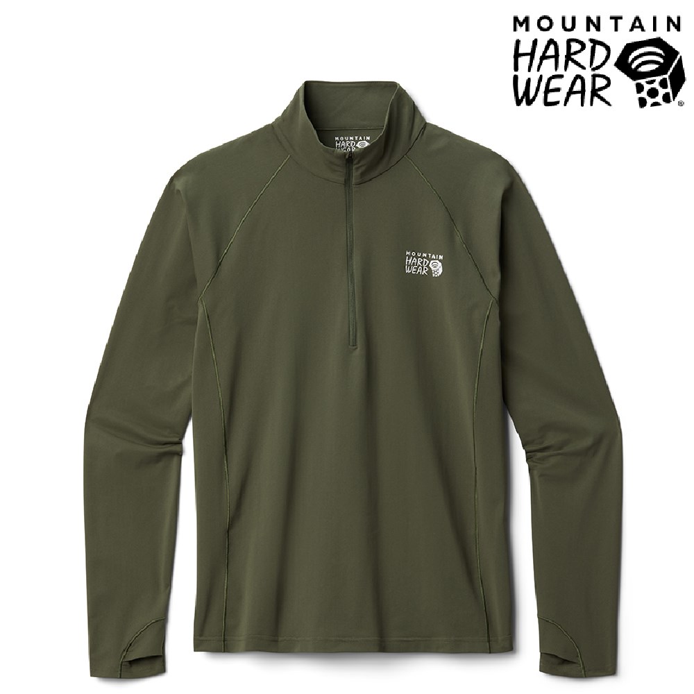 Mountain Hardwear 彈性快乾立領半拉鍊長袖排汗衣 男款 盛榆綠 1942331 排汗衣 衛生衣