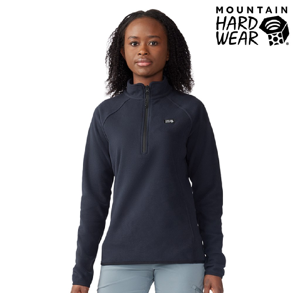 Mountain Hardwear 保暖刷毛立領半拉長袖排汗衣 女款 黑 2048281 排汗衣