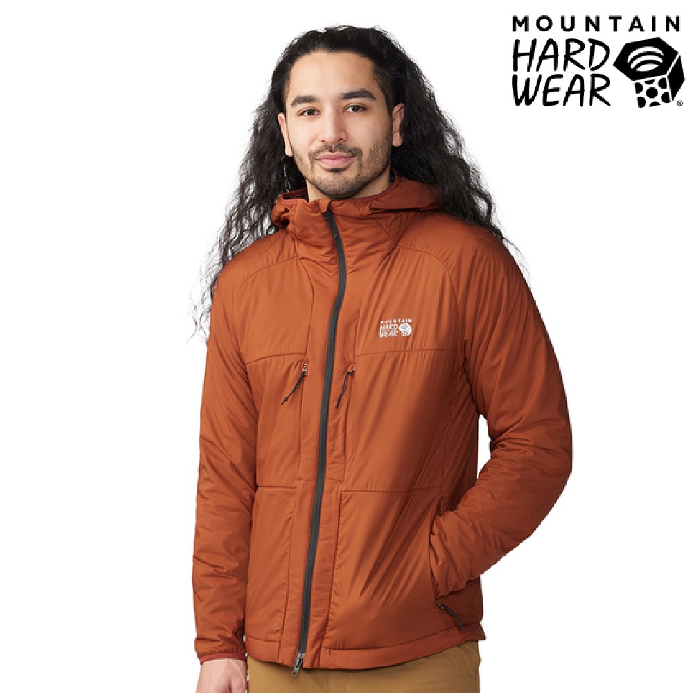 Mountain Hardwear 輕量防風防潑水保暖連帽外套 男款 氧化鉛紅 1985021 機能衣