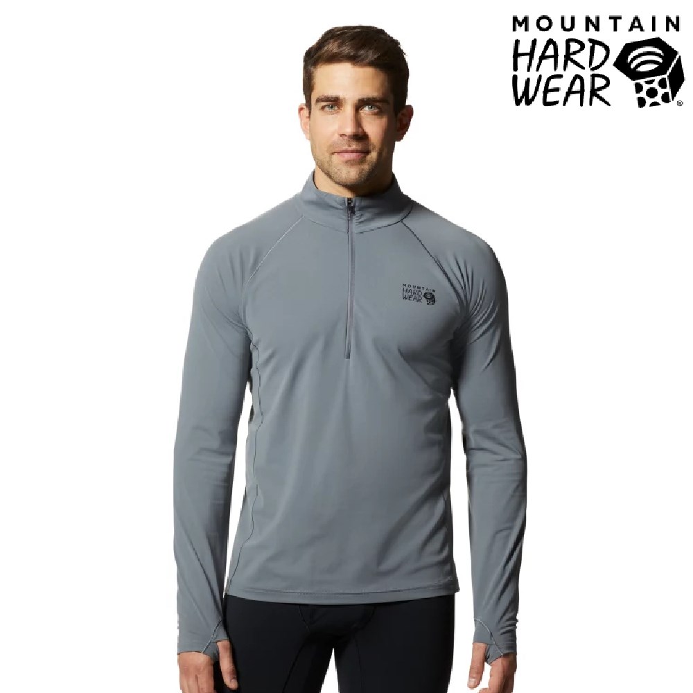 Mountain Hardwear 彈性快乾立領半拉鍊長袖排汗衣 男款 錫箔灰 1942331 衛生衣