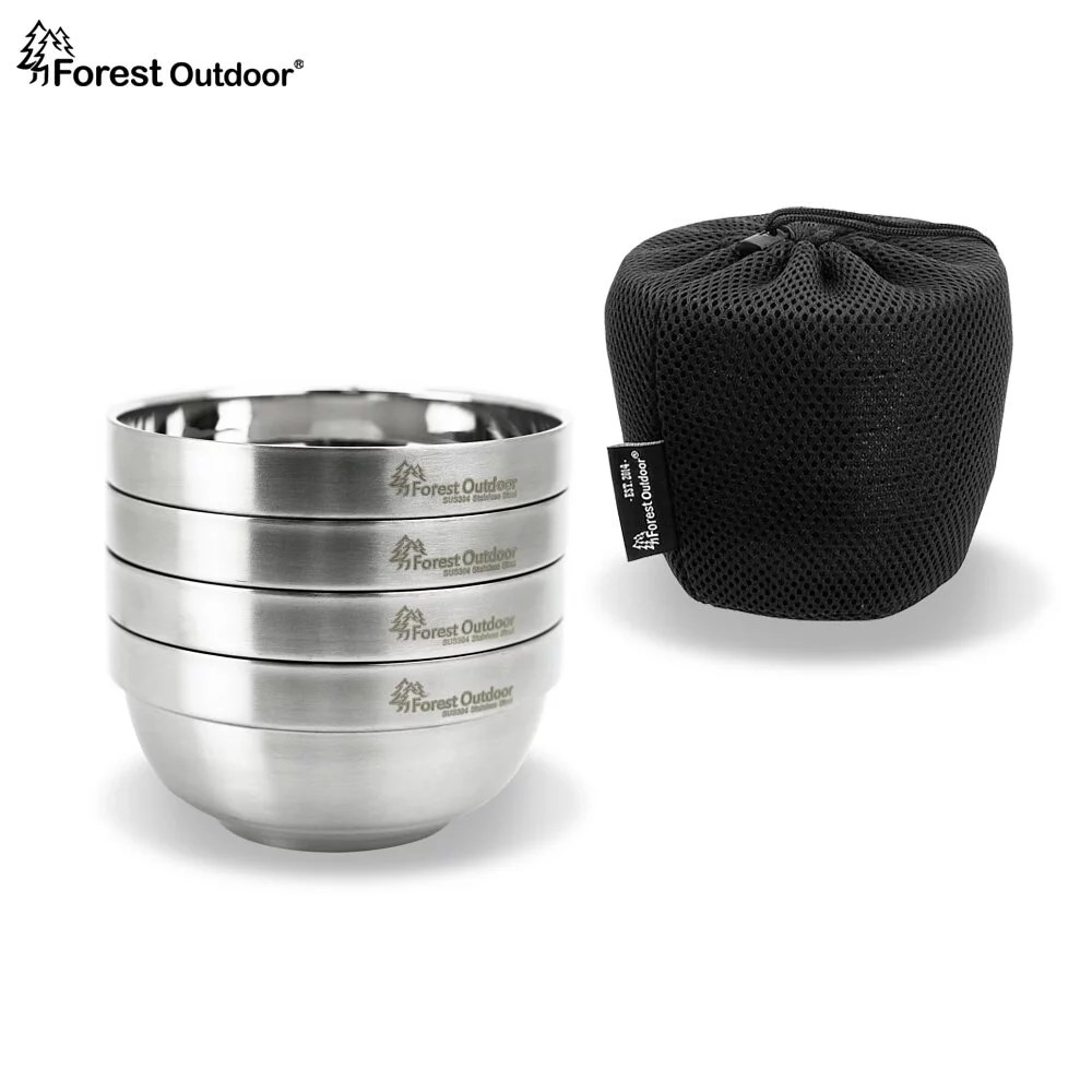 Forest Outdoor 304好森活4入套碗 不鏽鋼碗 304不鏽鋼 露營碗