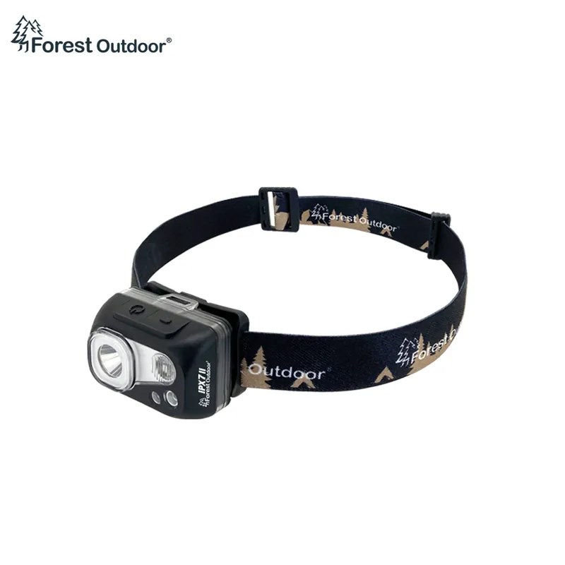 Forest Outdoor IPX7 II 防水遠近光感應頭燈 黑色 頭燈 登山 露營 340流明