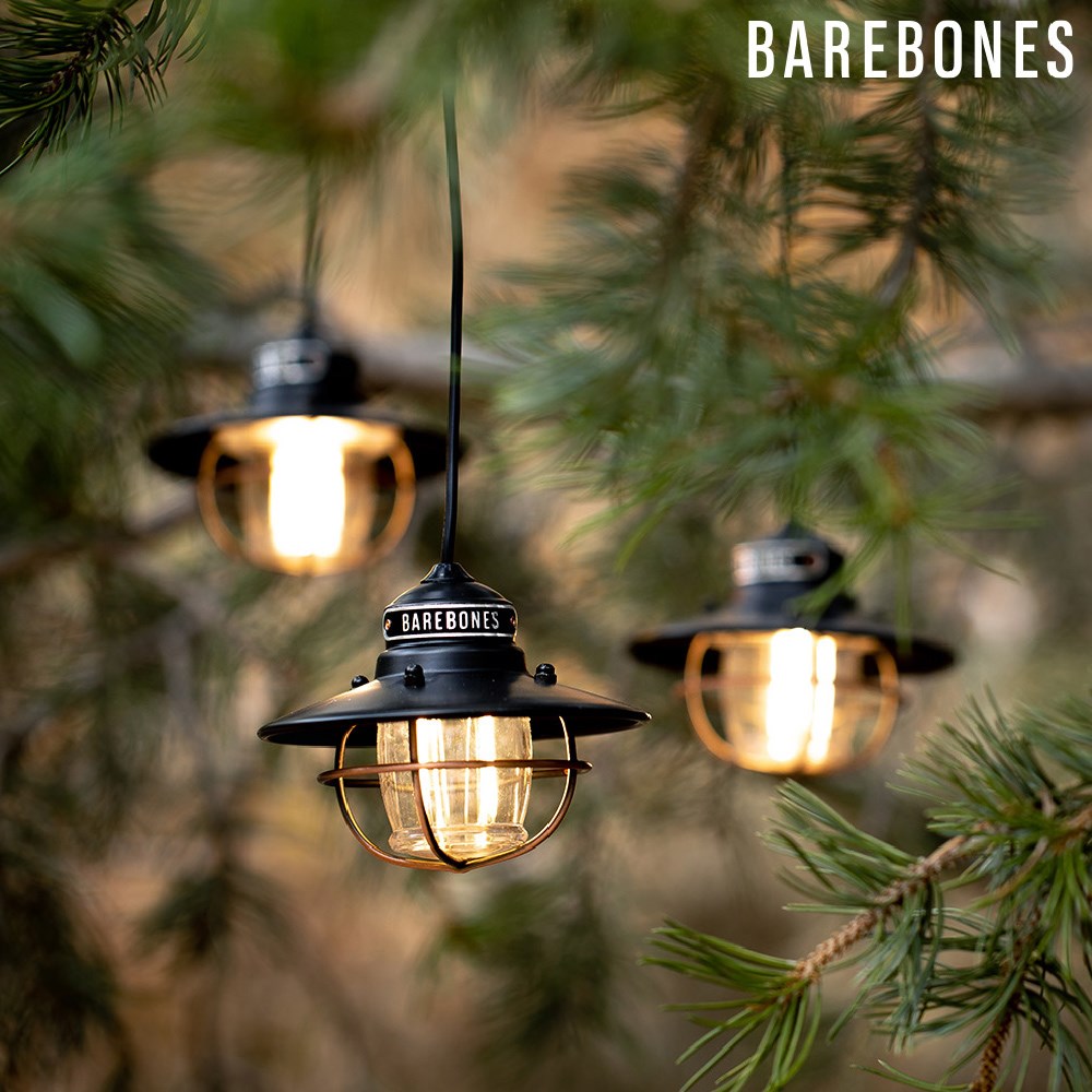 BAREBONES Edison String Lights串連垂吊營燈 三入一組 LIV-265 霧黑 掛燈 露營燈