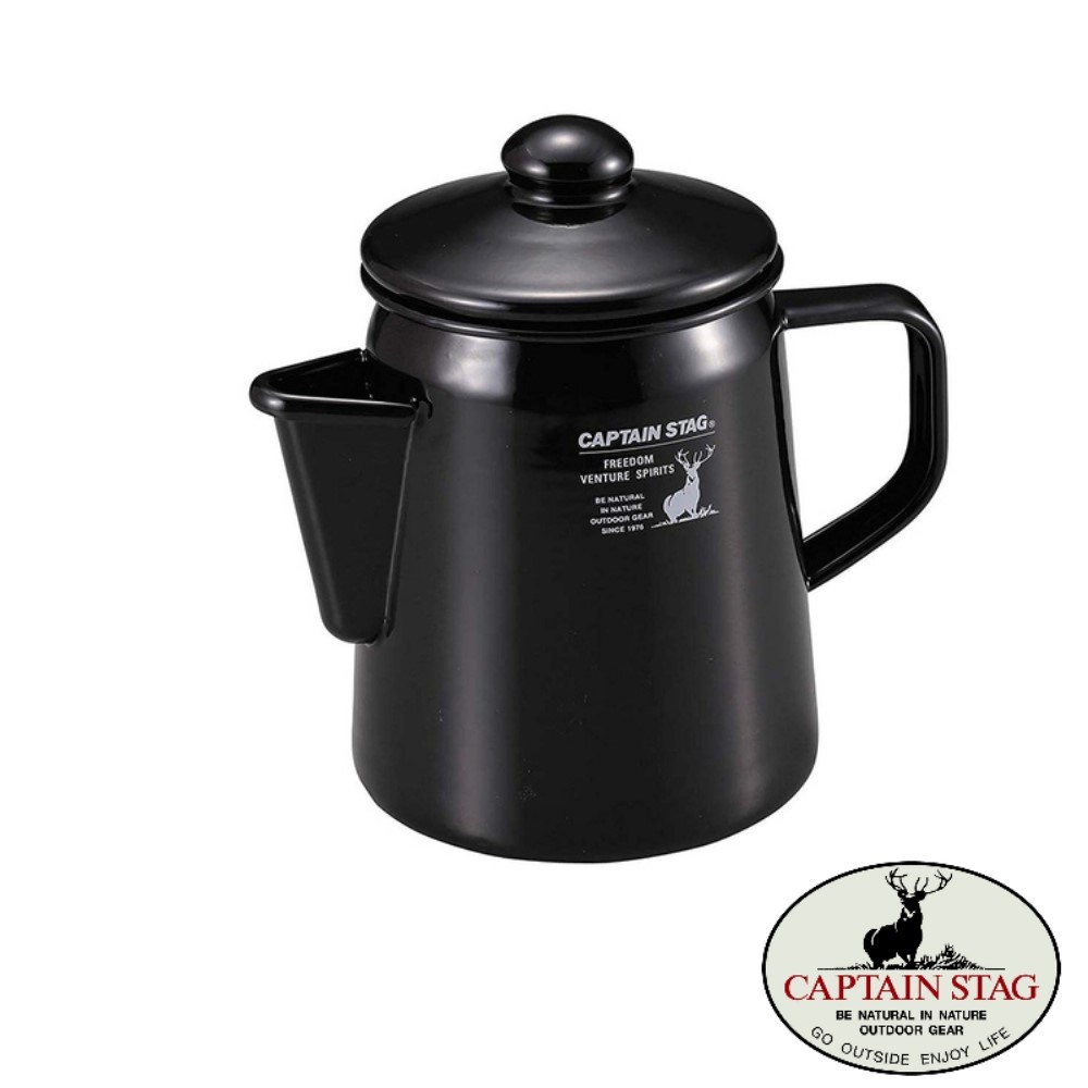 CAPTAIN STAG 鹿牌 黑鹿琺瑯壺 UH-0522 茶壺 煮水壺 1.1L