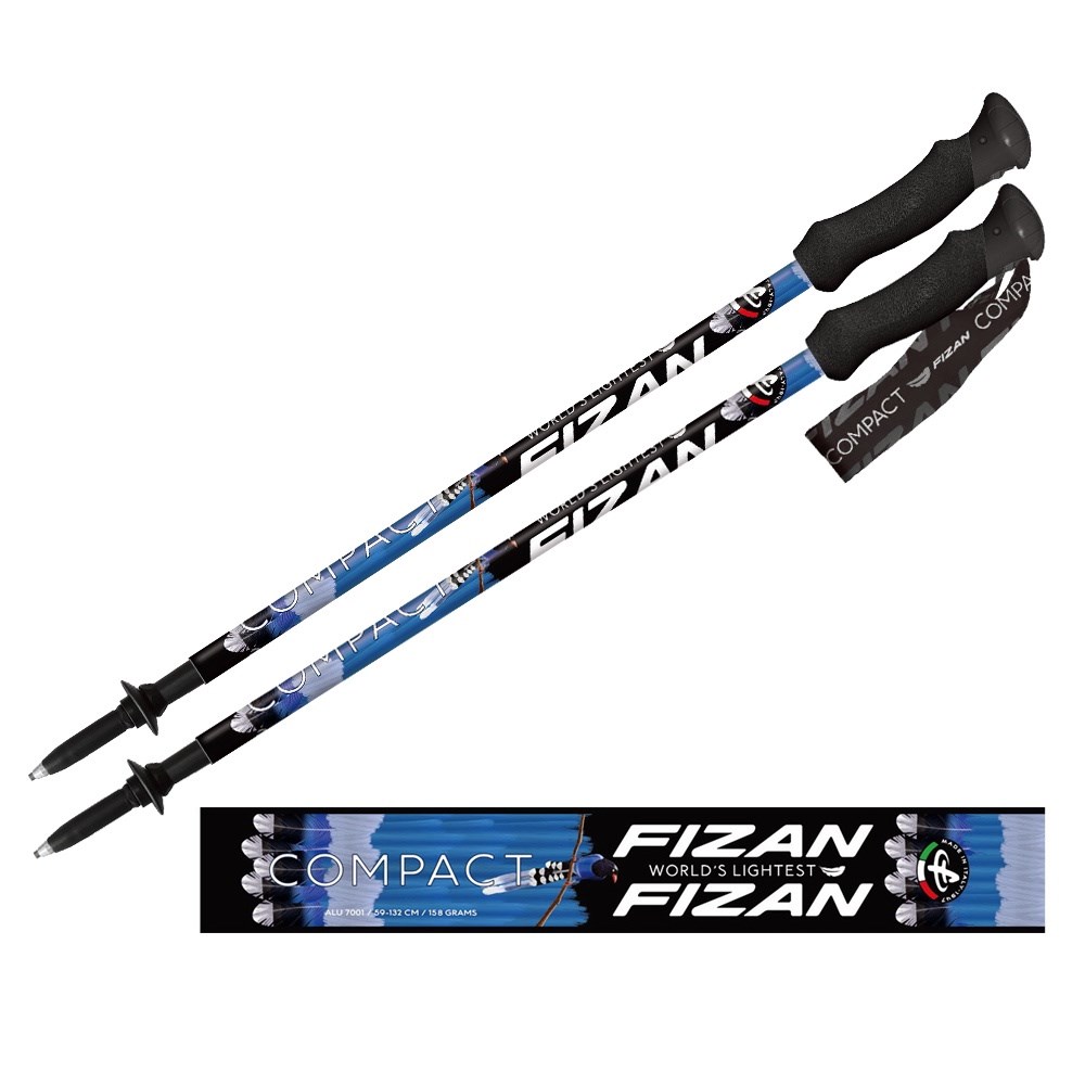 義大利 FIZAN 超輕三節式健行登山杖 台灣藍鵲 輕量鋁合金 登山 爬山