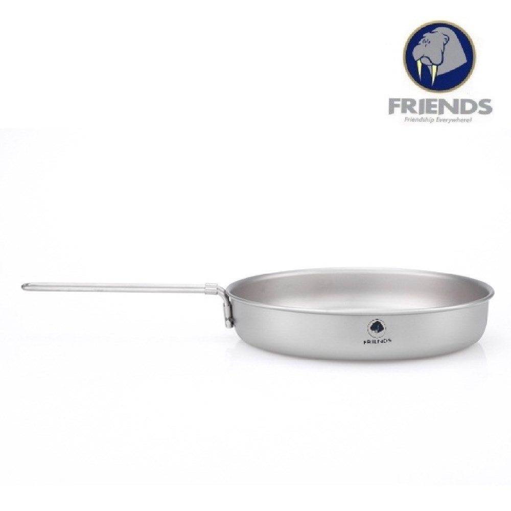 FRIENDS 海獅 純鈦單層煎鍋 TG-634 折疊手把 1000lm 附收納袋 鈦煎鍋