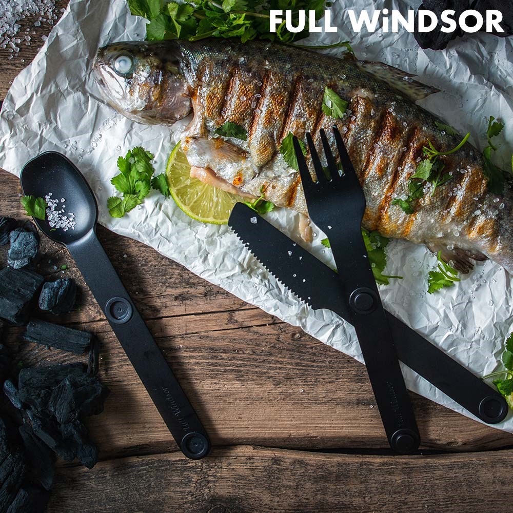 Full Windsor Magware 磁性餐具三件組 MAG-SS-BLK 黑色 刀 叉 湯匙 環保餐具