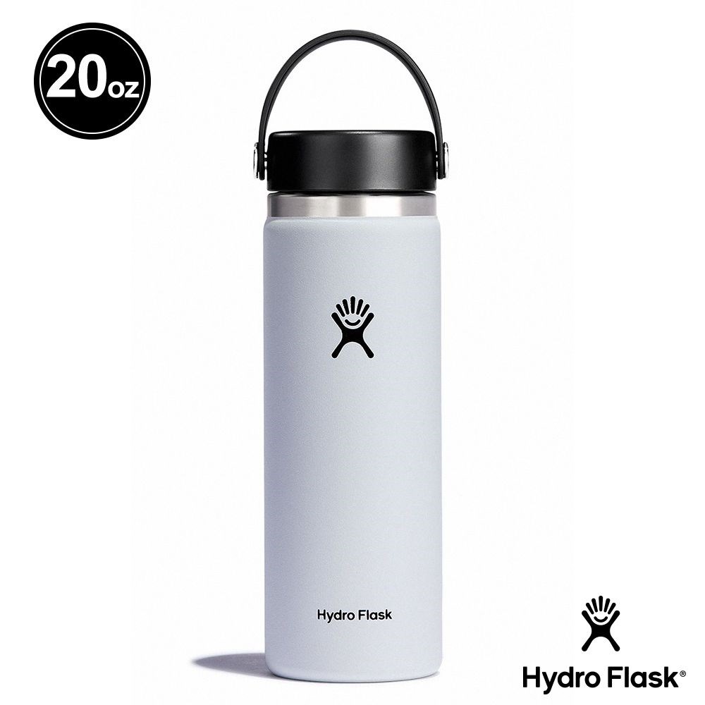 Hydro Flask 20oz/592ml 寬口提環保溫瓶 經典白 保冷 保溫瓶 水壺 登山 露營