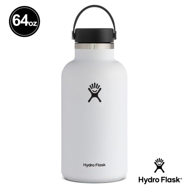 Hydro Flask 64oz/1900ml 寬口提環保溫瓶 經典白 保冷 保溫瓶 水壺 登山 露營
