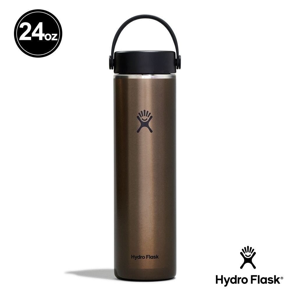 Hydro Flask 24oz/709ml 輕量寬口提環保溫瓶 曜石黑 保冷 保溫瓶 水壺 登山 露營