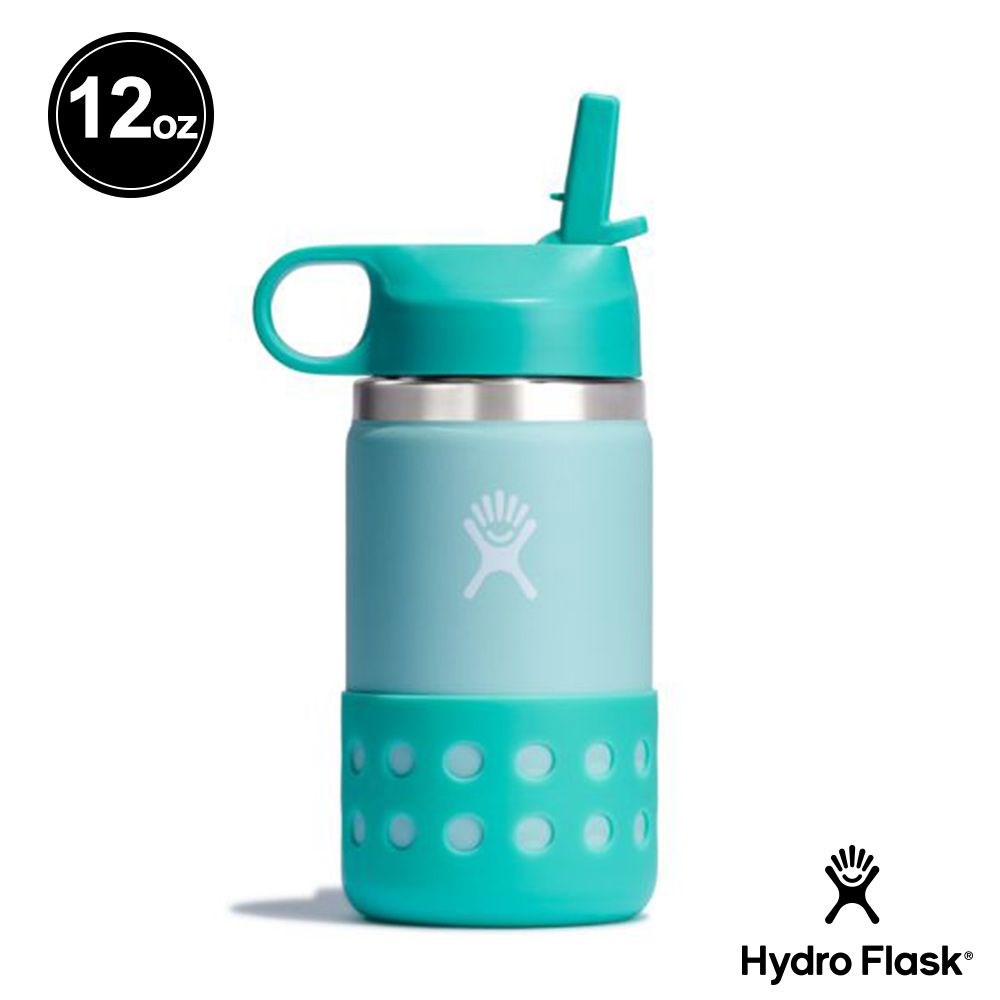 Hydro Flask 12oz/354ml 兒童吸管蓋保溫瓶 露水綠 保冷 保溫瓶 水壺 登山 露營