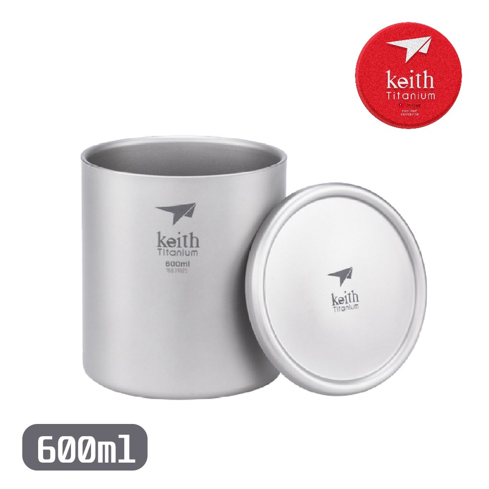 鎧斯 Keith Ti3307 鎧斯鈦雙層保溫鈦杯 600ml 杯子 鈦杯 野炊 露營