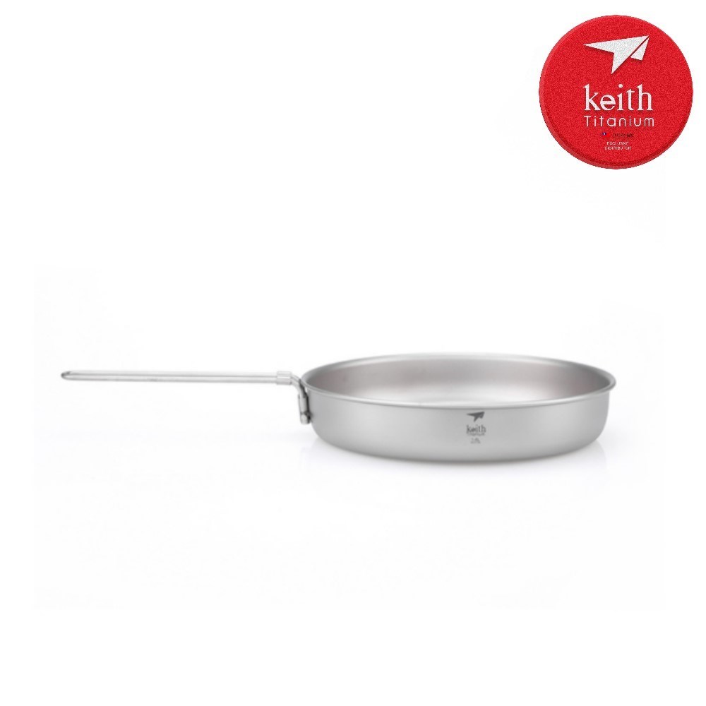 鎧斯 Keith Ti6034 純鈦折疊煎鍋1000ml 附收納袋 鈦煎鍋