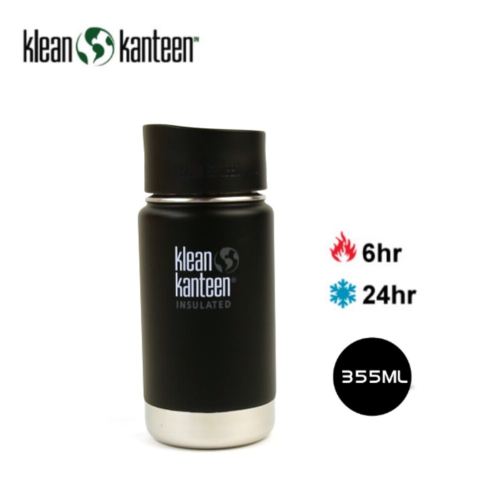 特價出清 Klean Kanteen 12oz寬口不鏽鋼保溫瓶 K12VWPCC SB 消光黑 355ml