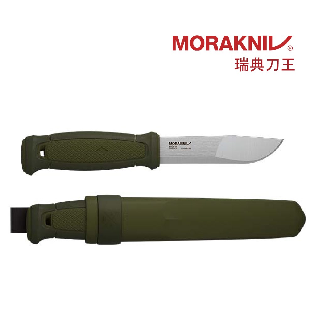 MORAKNIV 獵刀直刀含塑料護套 綠 12634 獵刀 直刀 露營刀 登山刀 瑞典製