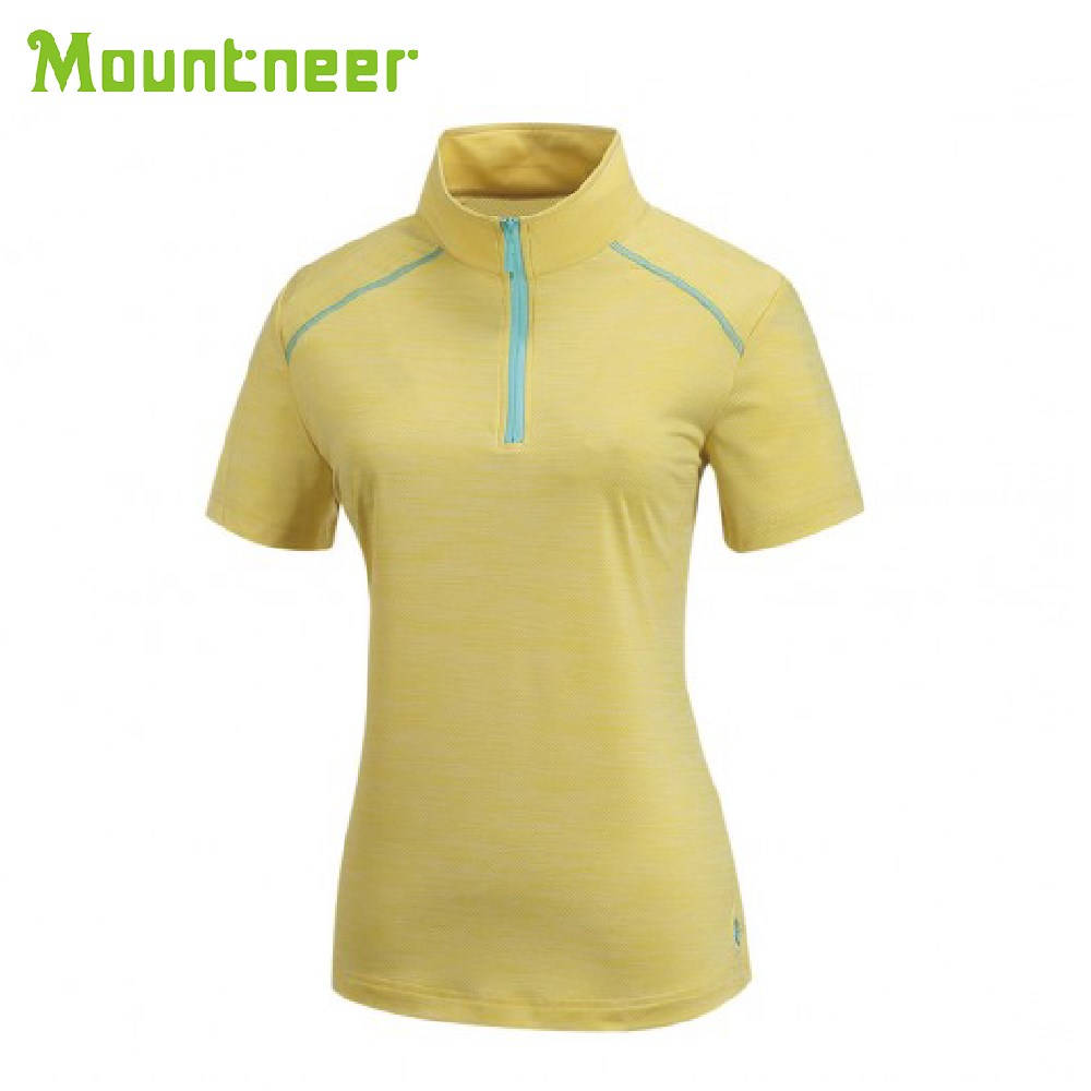 Mountneer 女 膠原蛋白排汗衣 31P62-56 黃色 排汗衣 短袖 抗UV 吸濕排汗