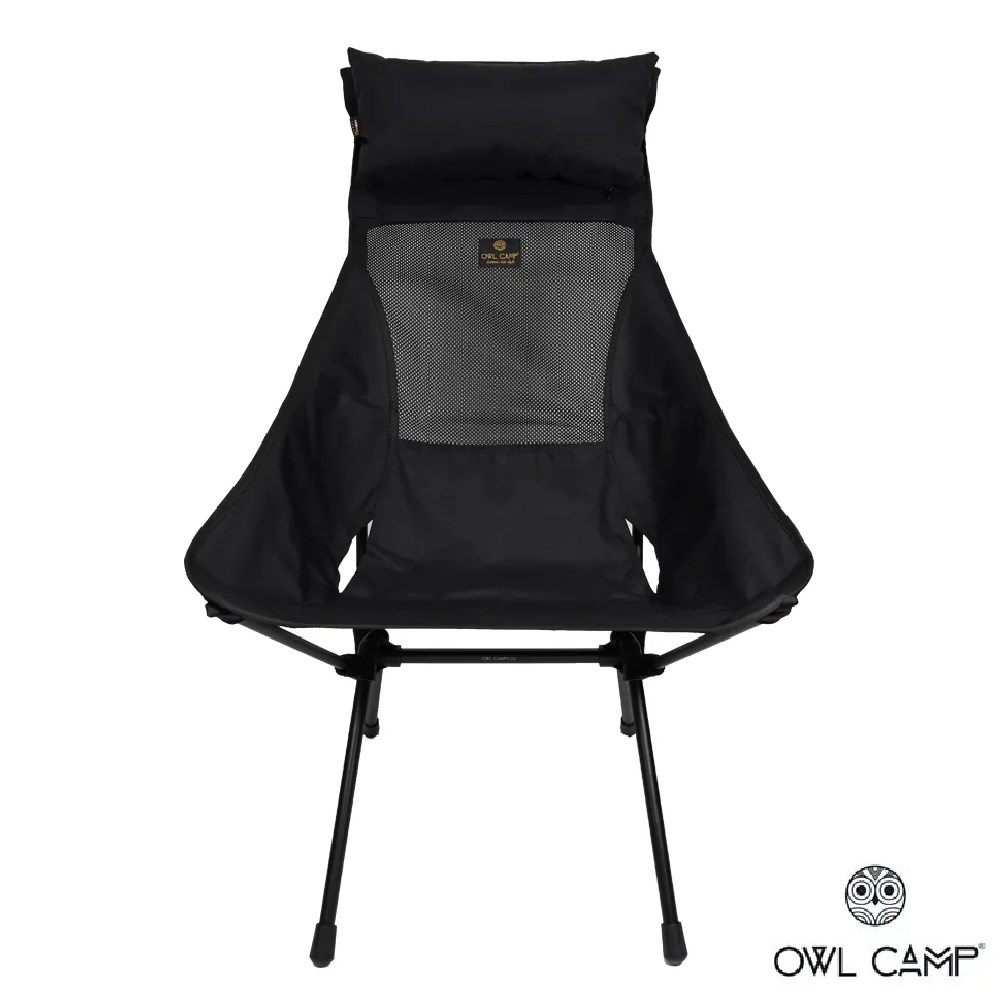 OWL CAMP L-230 高背椅 頭枕加大版 黑色 露營椅 椅子