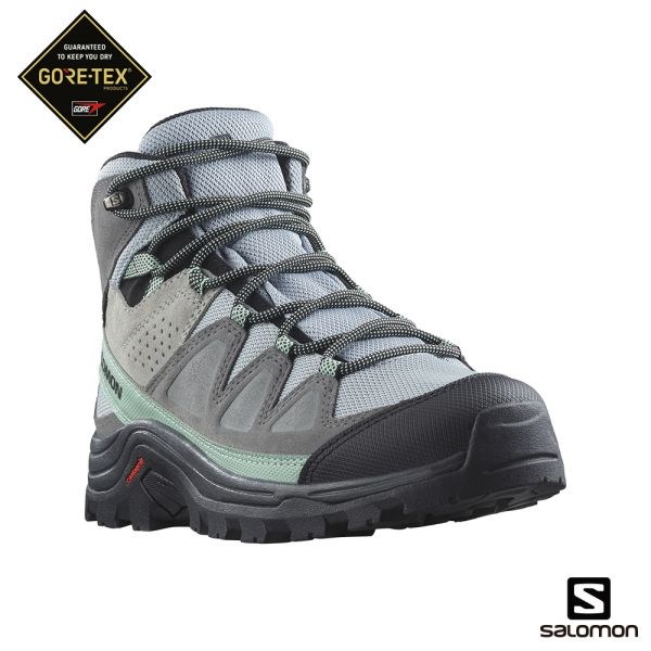 Salomon 女 QUEST ROVE Goretex 高筒登山鞋 L47181600 深礦灰/靜灰/黑 健走鞋