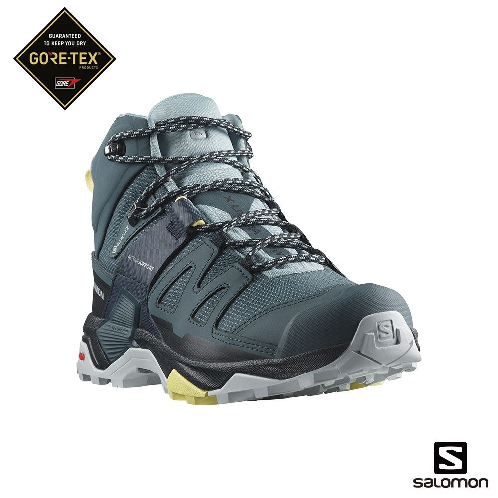 Salomon 女 X ULTRA 4 Goretex 中筒登山鞋 L47352800 觀星藍/碳黑/石頭藍 健走鞋