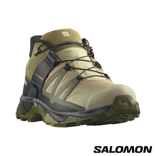 Salomon 男 X ULTRA 4 Goretex 低筒登山鞋 L47452900 岩綠/橄欖綠/黑 健行鞋