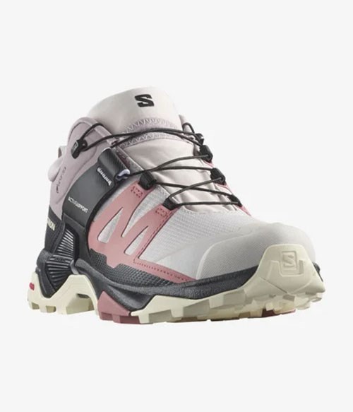 Salomon 女 X ULTRA 4 Goretex 低筒登山鞋 L47454000 灰/酒紅/杏奶棕 健走鞋