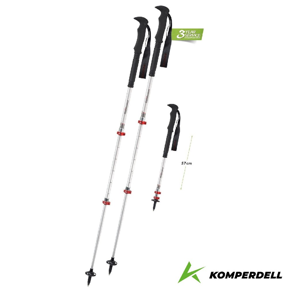 Komperdell 奧地利 航太鋁合金強力鎖定登山杖 短版 174231510 銀 健行登山 7075鋁合金