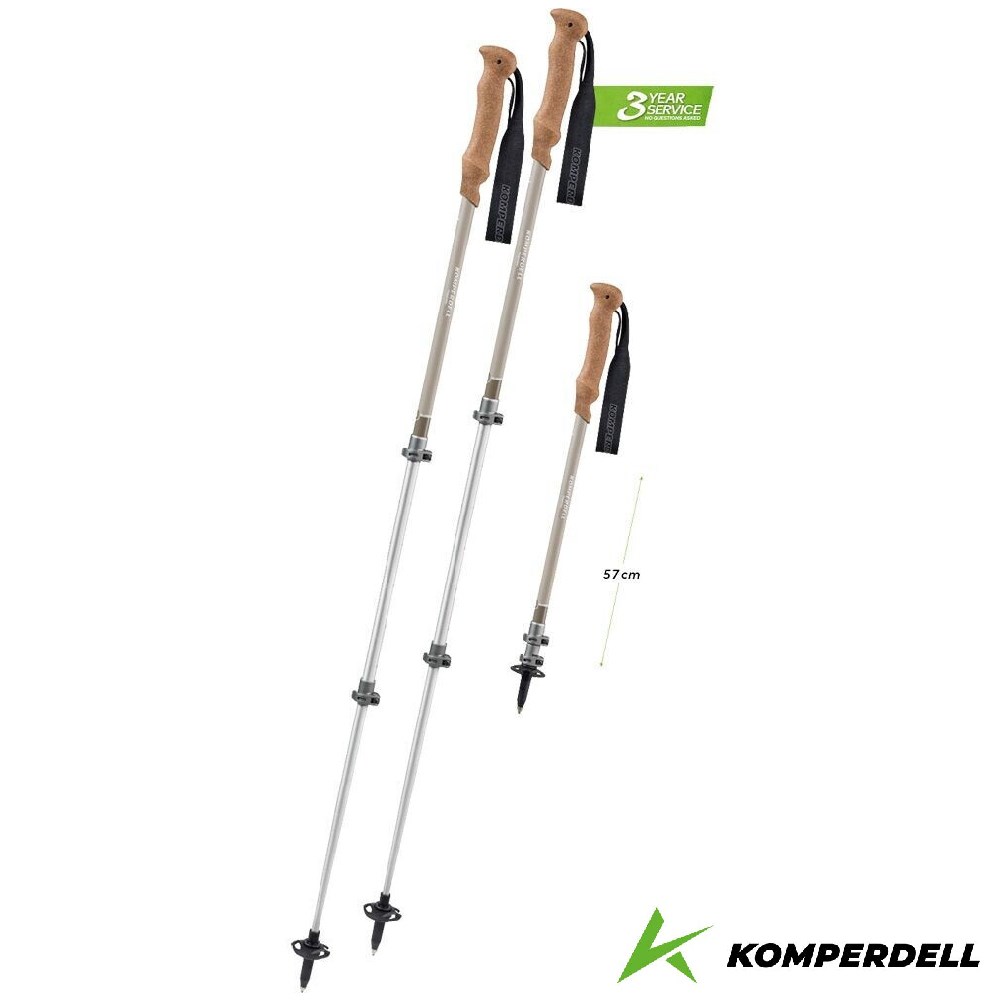 Komperdell 奧地利 航太鋁合金強力鎖定登山杖 短版 174233310 奶茶 健行登山 7075鋁合