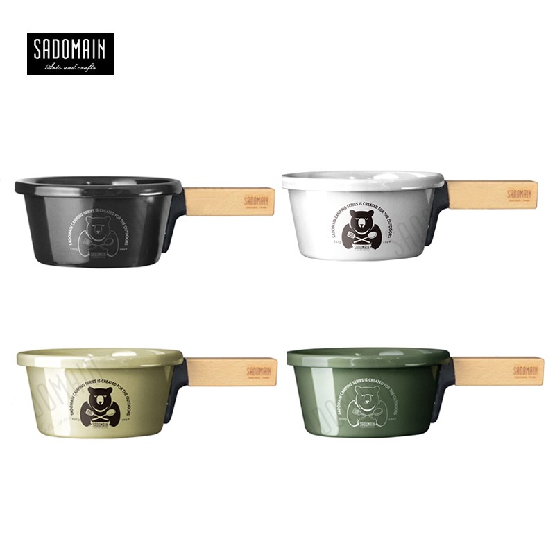SADOMAIN 仙德曼 露營系列 琺瑯磁吸碗 2入/2蓋 400ml (附收納皮盒) 露營碗 琺瑯碗