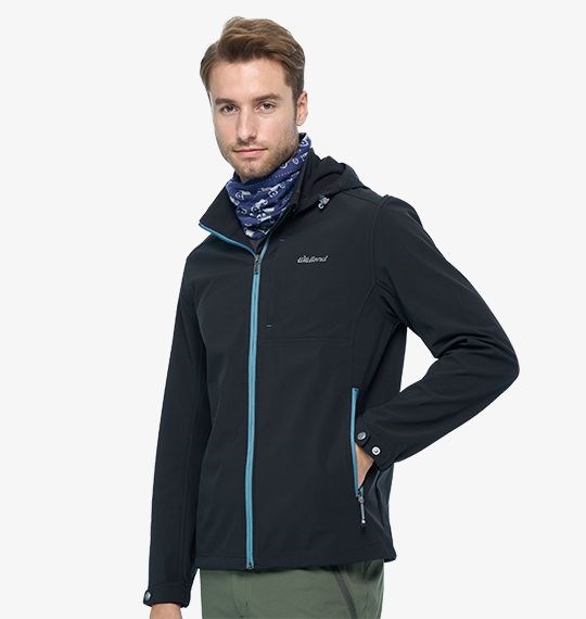 wildland 荒野 彈性防風超潑輕量機能外套 W2902 黑色54 防潑水 外套 登山 露營
