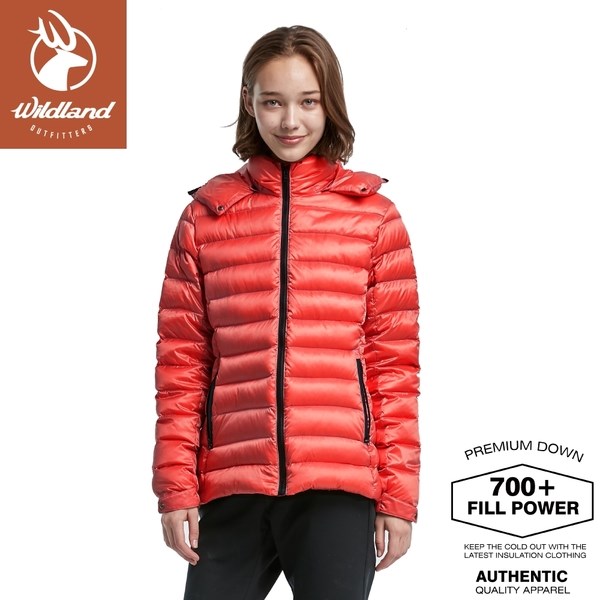 【特價出清】wildland 荒野 女 700FP可回溯羽絨外套 0A82101 海棠紅139 外套 登山 露營