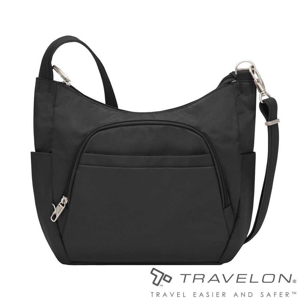 Travelon 美國 經典防盜側背包 TL-42757 黑 隨身側背包 防盜包 休閒旅遊