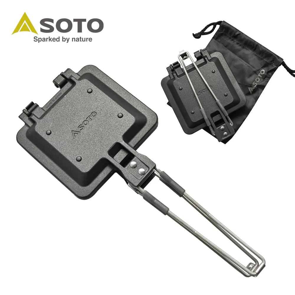 SOTO 折疊式熱壓三明治烤盤 可分離雙面煎盤 黑 ST-952MT 附收納袋