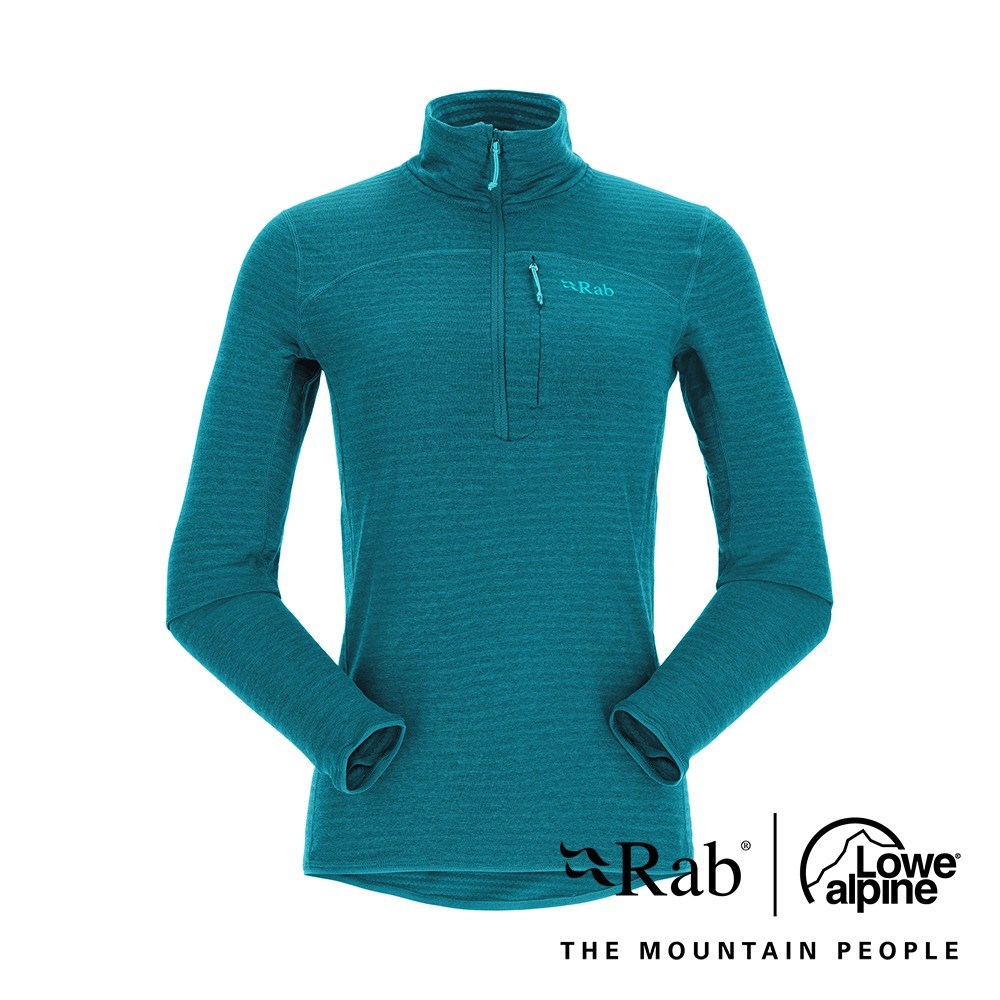 英國 RAB Ascendor Light Pull-On 輕量保暖半拉鍊長袖排汗衣 女 RQFF49 濱海藍