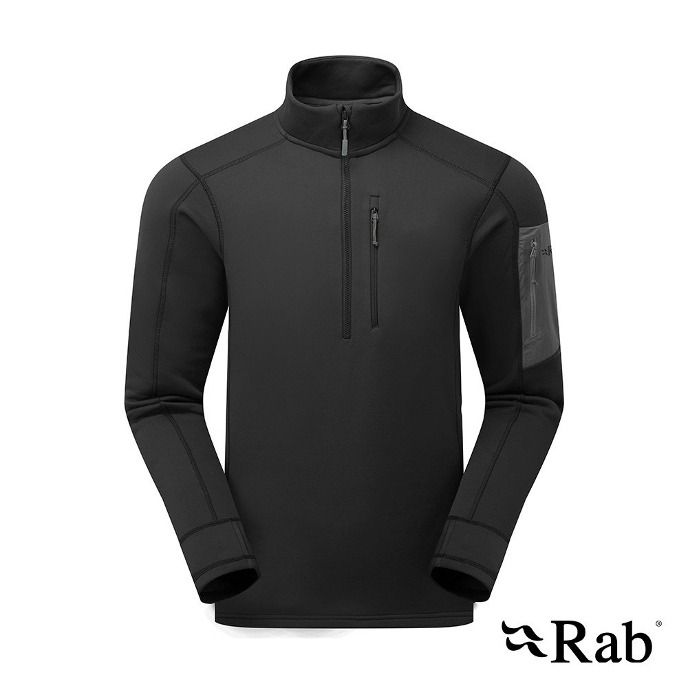 英國 RAB Modulus Pull-On 快乾排汗彈性柔軟保暖上衣 男款 黑色 QFG17 保暖衣 運動衣