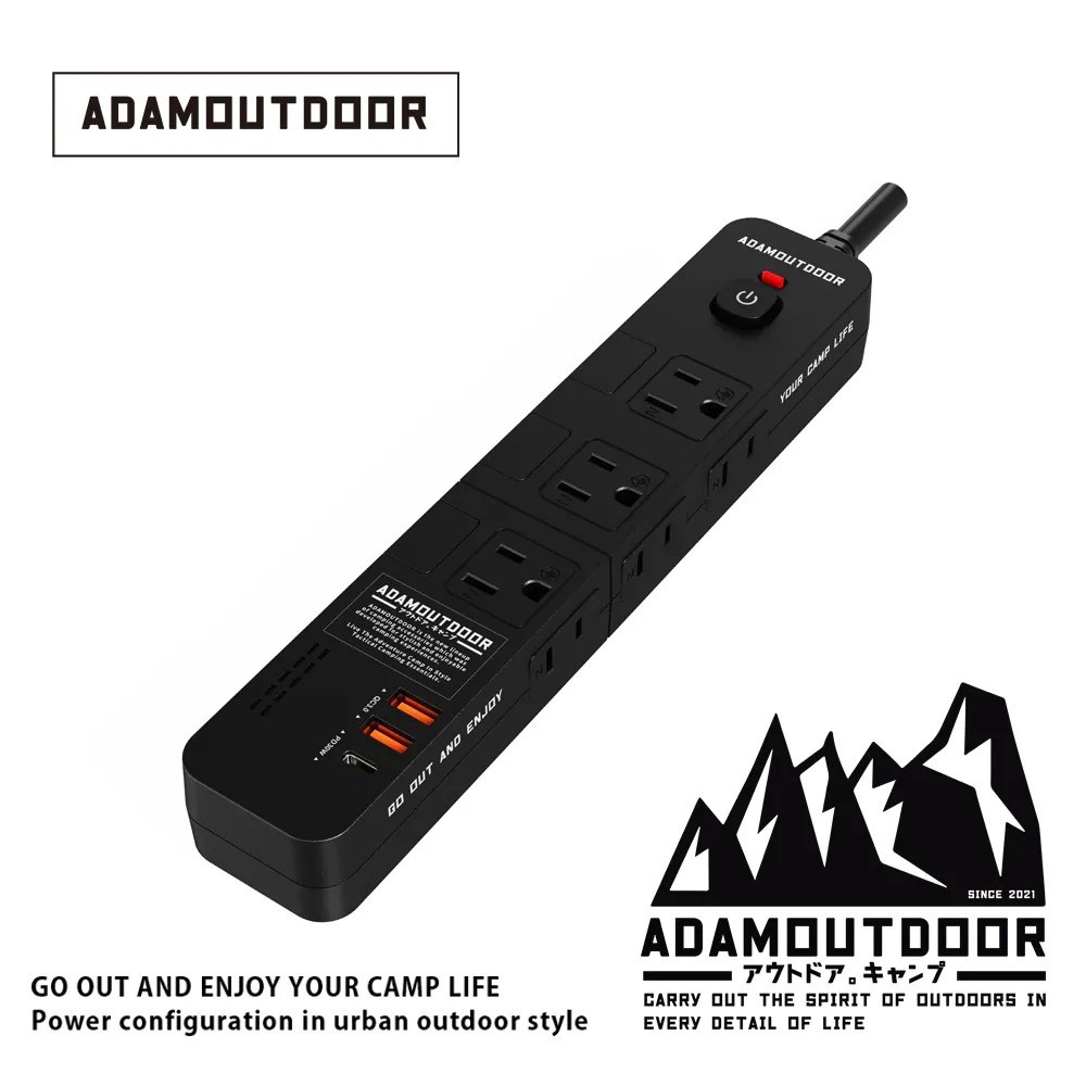 【ADAM OUTDOOR】家用款4開6插30WPD 延長線1.8M 黑色 延長線 插座 電源線