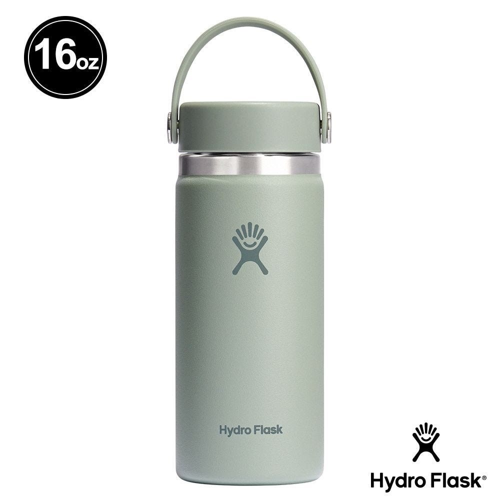 Hydro Flask 16oz/473ml 寬口提環保溫瓶 灰綠 保冷 保溫瓶 水壺 登山 露營