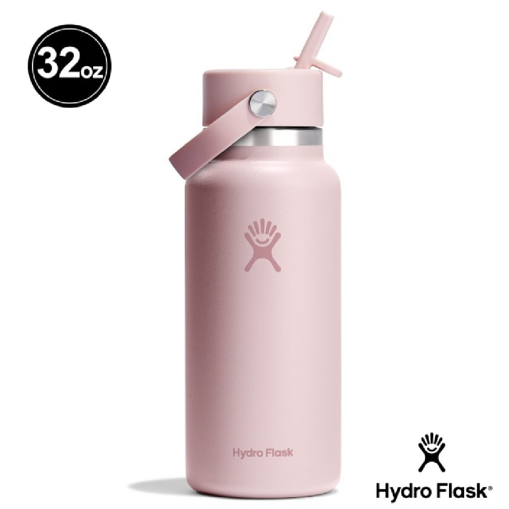 Hydro Flask 32oz/946ml 寬口吸管提環保溫瓶 櫻花粉 水瓶 登山 露營