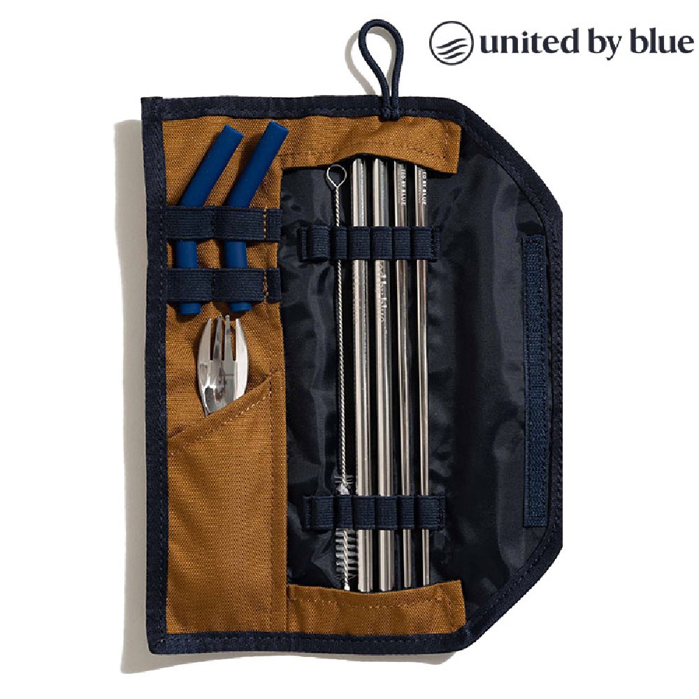 United by blue 814-112 Utensil Kit 防潑水餐具收納包組 駝色 吸管 湯匙 叉子 筷子