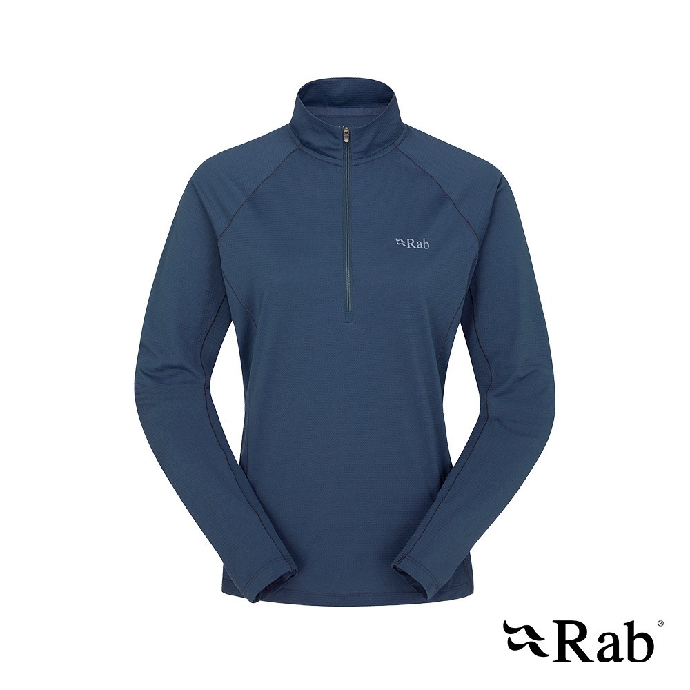 英國 RAB Sonic LS Zip Wmns 長袖透氣拉鍊排汗衣 女款 暴風藍 QBL04 衛生衣 運動衣